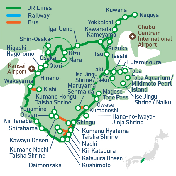 伊勢熊野和歌山地區旅遊週遊券